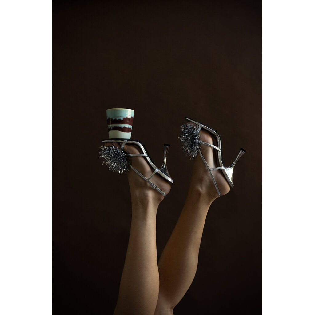 70s Christmas Candle Frosted Leaves