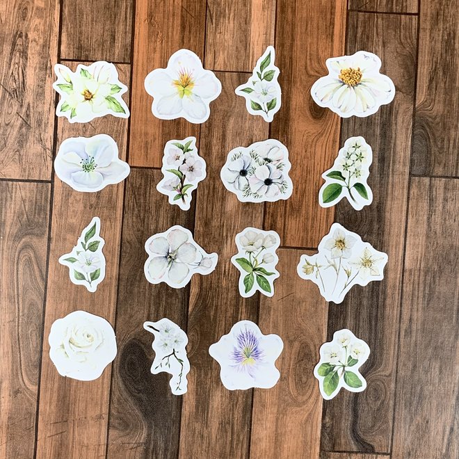 Stickers | Witte bloemen