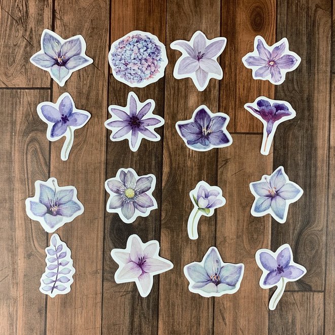 Stickers | Paarse bloemen