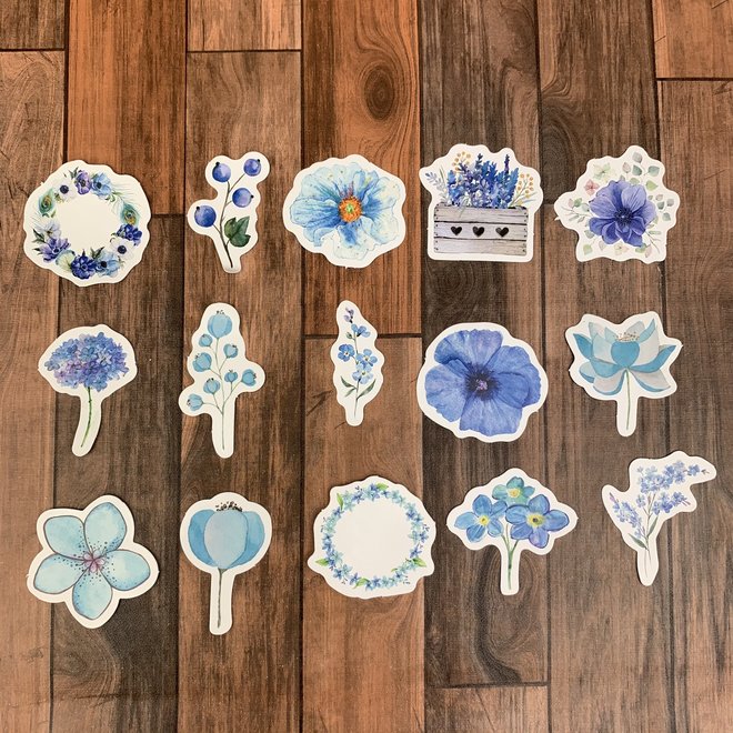 Stickers | Blauwe bloemen
