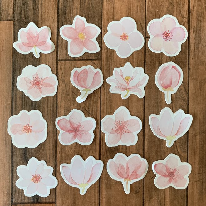 Stickers | Roze bloemen