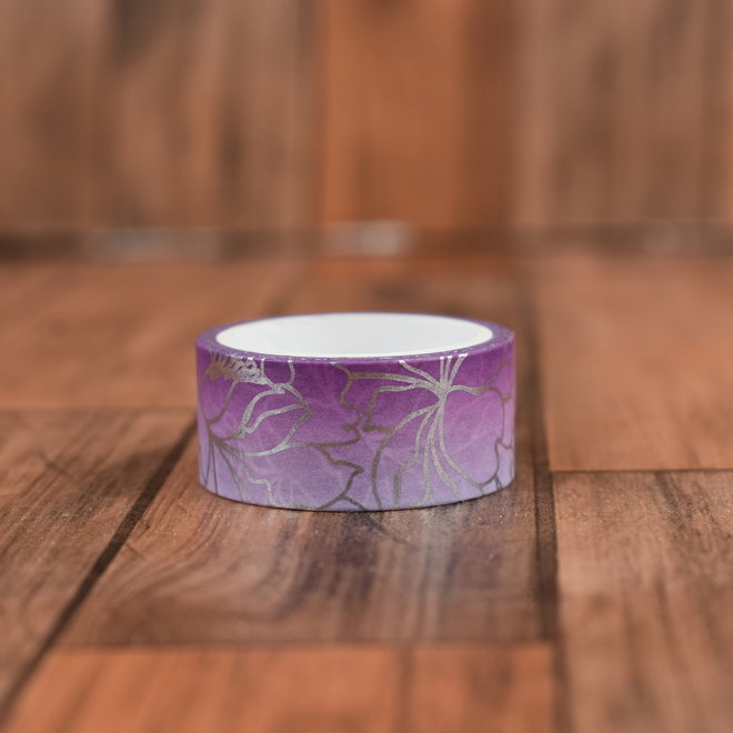 Washi tape | Gradiënt paars bloemen