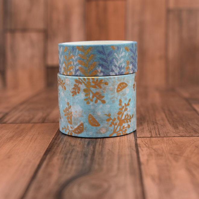 Washi tape | Blauwe bladeren bundel - set