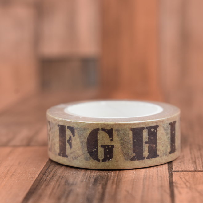 Washi tape | Vintage bruine letters