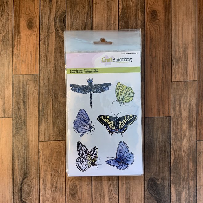 CraftEmotions | Vlinder en libelle clear stamp