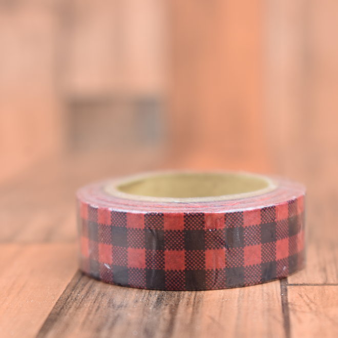 Washi tape | Rood zwarte ruiten