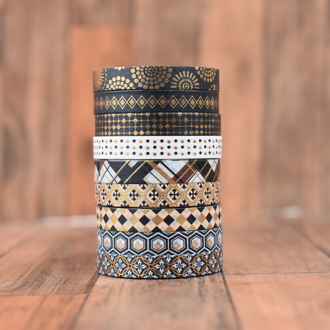 Washi tape | Black and gold mini's - set 1