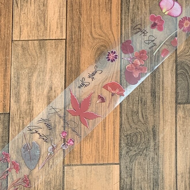 Washi tape | Red flower - Doorzichtig