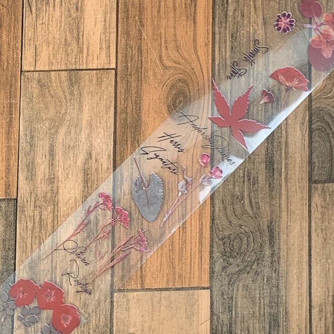 Washi tape | Red flower - Doorzichtig