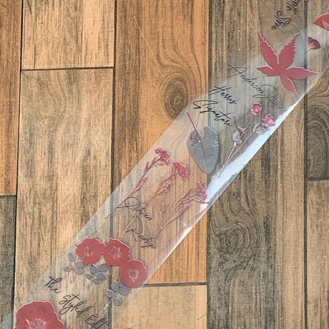 Washi tape | Red flower - Doorzichtig