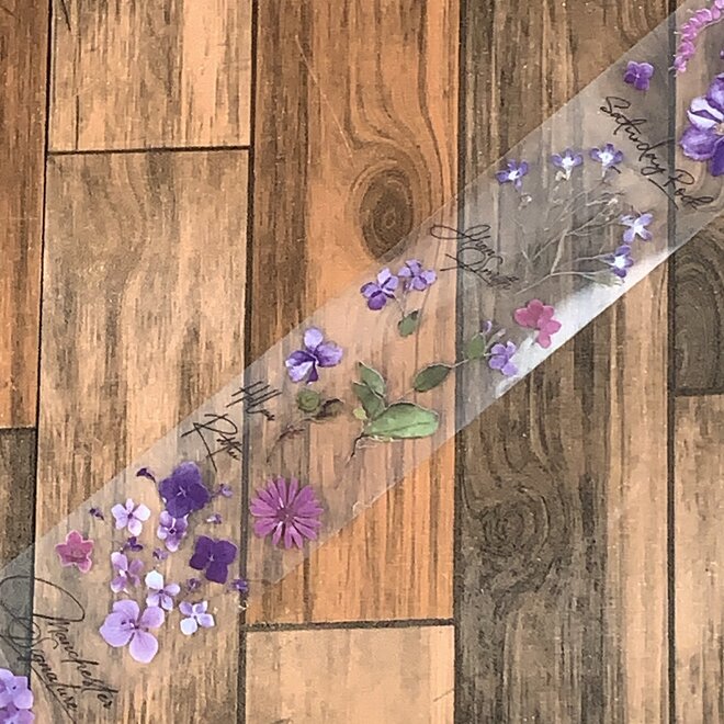 Washi tape | Purple flower - Doorzichtig