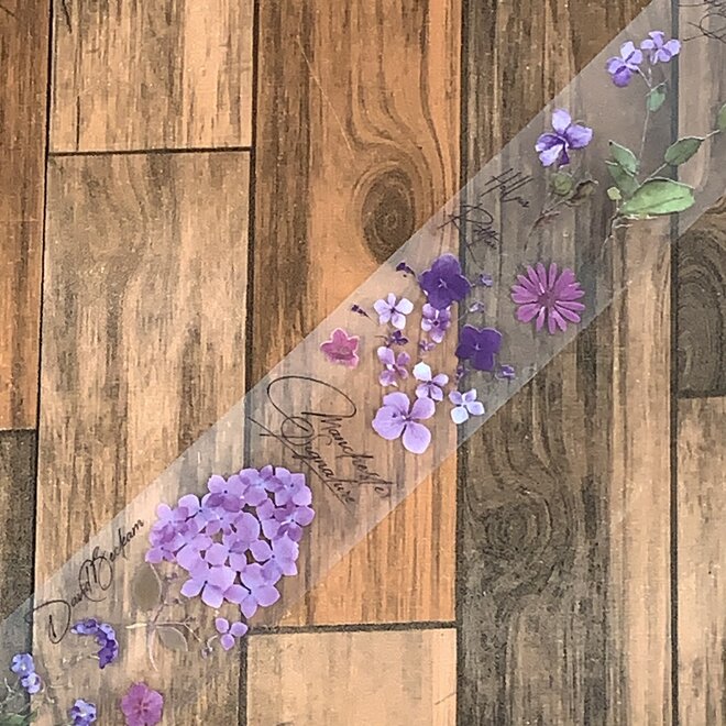 Washi tape | Purple flower - Doorzichtig