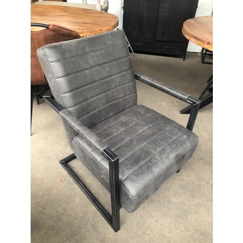 Fauteuil Bull leer antraciet Fauteuil Bull leer antraciet