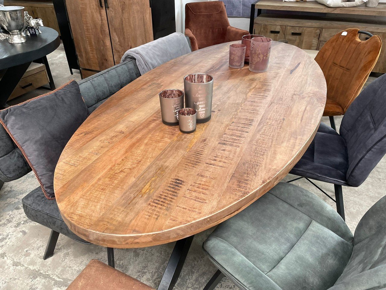 Ovale eettafel moreno 160 t/m 240 cm mangohout