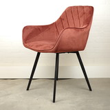 Eetstoel Le Boudoir copper/roze velvetstof