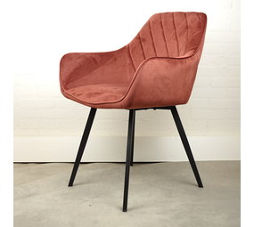 Eetstoel Le Boudoir copper/roze velvetstof Eetstoel Le Boudoir copper/roze velvetstof