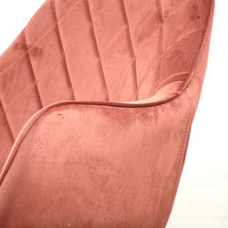Eetstoel Le Boudoir velvetstof copper/roze Eetstoel Le Boudoir velvetstof copper/roze