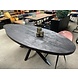 Ovale Eettafel 200 mango zwart Ovale Eettafel 200 mango zwart