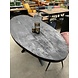 Ovale Eettafel 200 mango zwart Ovale Eettafel 200 mango zwart