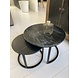 Salontafel zwart marmer set van 2 Salontafel zwart marmer set van 2