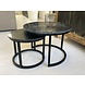 Salontafel zwart marmer set van 2 Salontafel zwart marmer set van 2