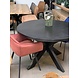 Ronde eettafel mangohout zwart glad blad Ronde eettafel mangohout zwart glad blad