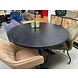Ronde eettafel mangohout zwart glad blad Ronde eettafel mangohout zwart glad blad