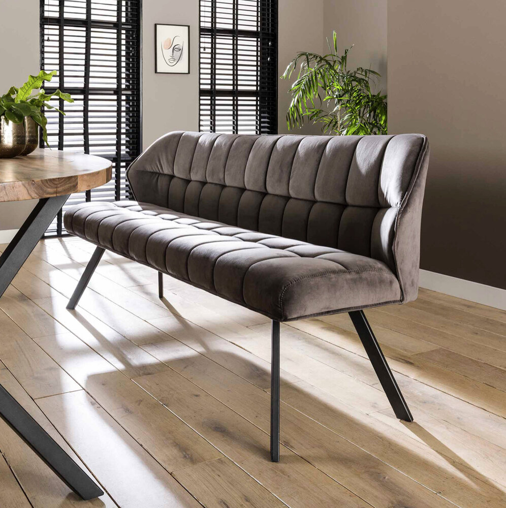 Eetkamerbank - grijs velvet adore Eetkamerbank - grijs velvet adore