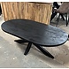 Salontafel Deens ovaal mangohout zwart matrix Salontafel Deens ovaal mangohout zwart matrix
