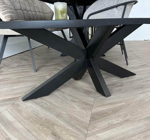 Salontafel Deens ovaal mangohout zwart matrix