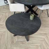 Ronde salontafel mangohout zwart Ronde salontafel mangohout zwart