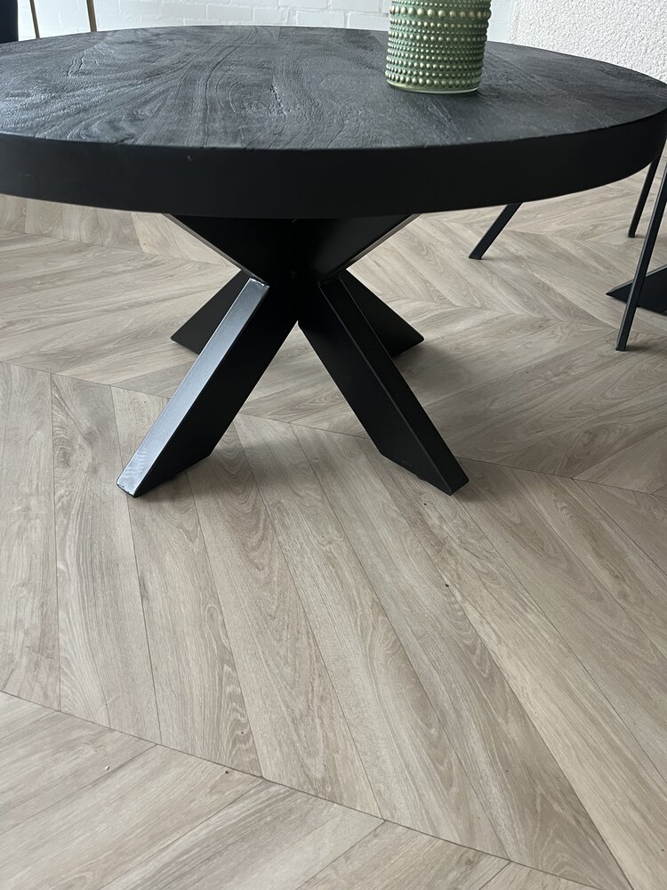 Salontafel rond mangohout spinpoot - Sale 179 euro - WK Home - WK Home