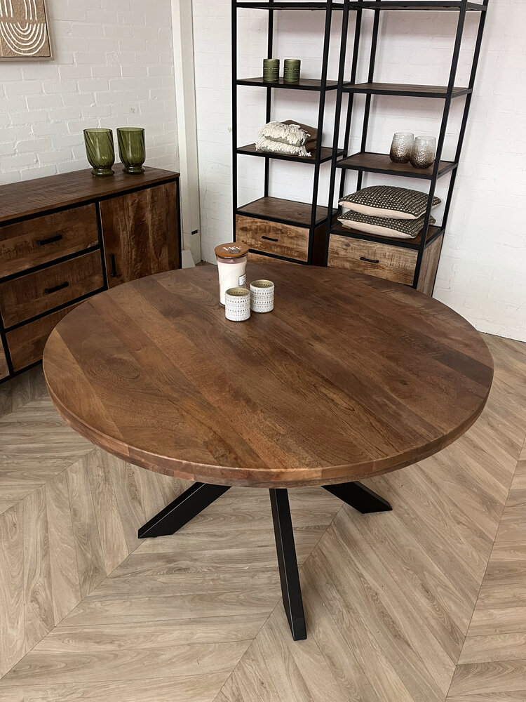 Ronde eettafel mangohout moreno