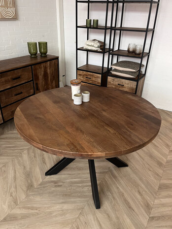 Ronde eettafel mangohout moreno