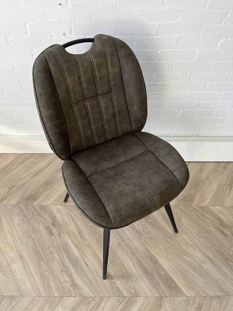 Stoel Shelton - microvezelstof 3 kleuren: cognac, groen en antraciet Stoel Shelton - microvezelstof 3 kleuren: cognac, groen en antraciet