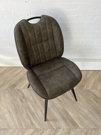 Stoel Shelton - microvezelstof 3 kleuren: cognac, groen en antraciet Stoel Shelton - microvezelstof 3 kleuren: cognac, groen en antraciet