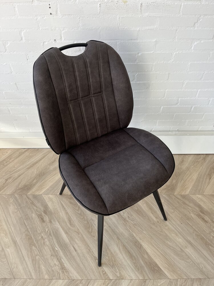 Stoel Shelton - microvezelstof 3 kleuren: cognac, groen en antraciet Stoel Shelton - microvezelstof 3 kleuren: cognac, groen en antraciet