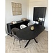Eettafel Deens ovaal zwart mangohout 160 t/m 220 cm