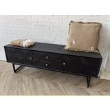 TV meubel Calpe zwart mangohout visgraat 140, 170 en 200 cm