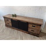 TV meubel Bilbao 180 mangohout staal zwart