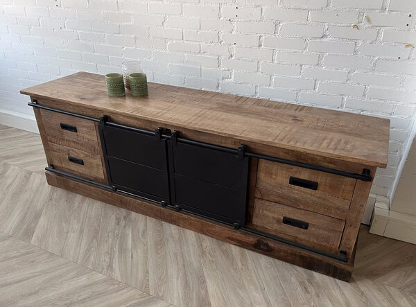 TV meubel Bilbao 150 cm mangohout TV meubel Bilbao 150 cm mangohout