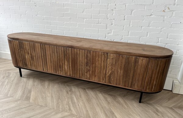 TV Meubel Pedrera 210 cm mangohout ribbel TV Meubel Pedrera 210 cm mangohout ribbel