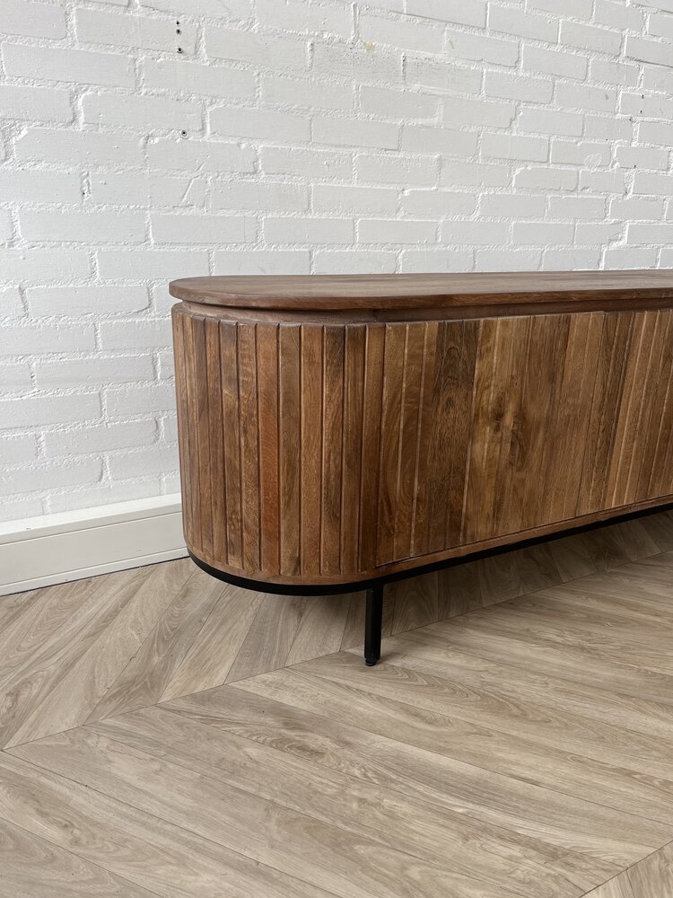 TV Meubel Pedrera 210 cm mangohout ribbel TV Meubel Pedrera 210 cm mangohout ribbel