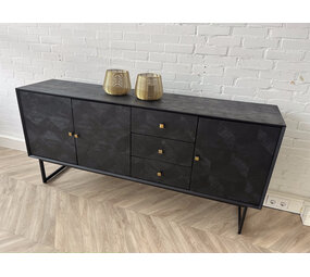 Dressoir Preto 3 lades / 3 deuren mangohout zwart Dressoir Preto 3 lades / 3 deuren mangohout zwart