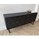 Dressoir Preto 3 lades / 3 deuren mangohout zwart