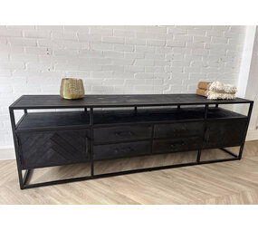 TV meubel Zarra zwart visgraat 200 TV meubel Zarra zwart visgraat 200