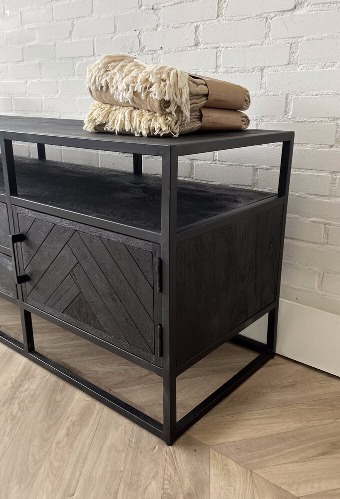 TV meubel Zarra zwart visgraat 200 TV meubel Zarra zwart visgraat 200