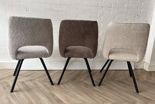 Eetstoel hk - teddy light grey Eetstoel hk - teddy light grey