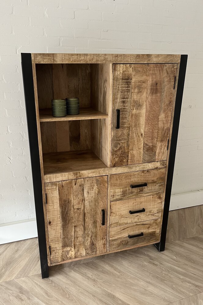 Kast Britt/ New York - open vak mangohout - Leverbaar februari ‘26