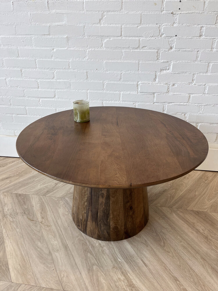Salontafel rond mangohout moreno - houten poot - Leverbaar begin mei